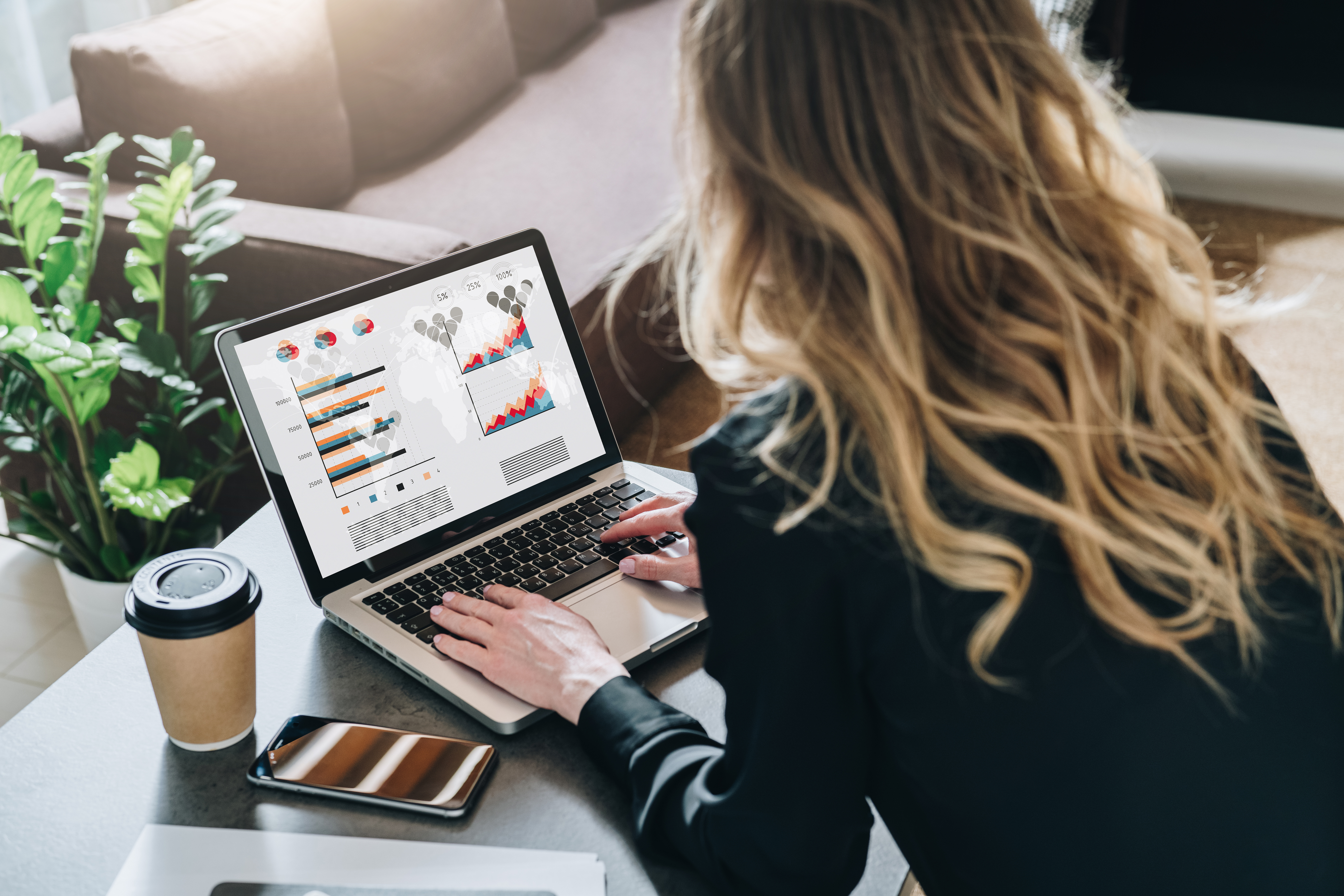 woman working on computer