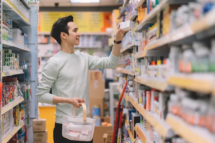 man shopping in store