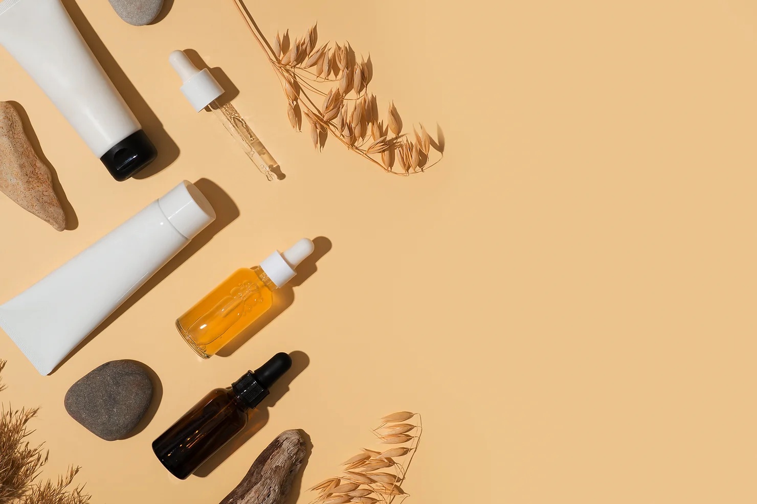 Beauty products on table